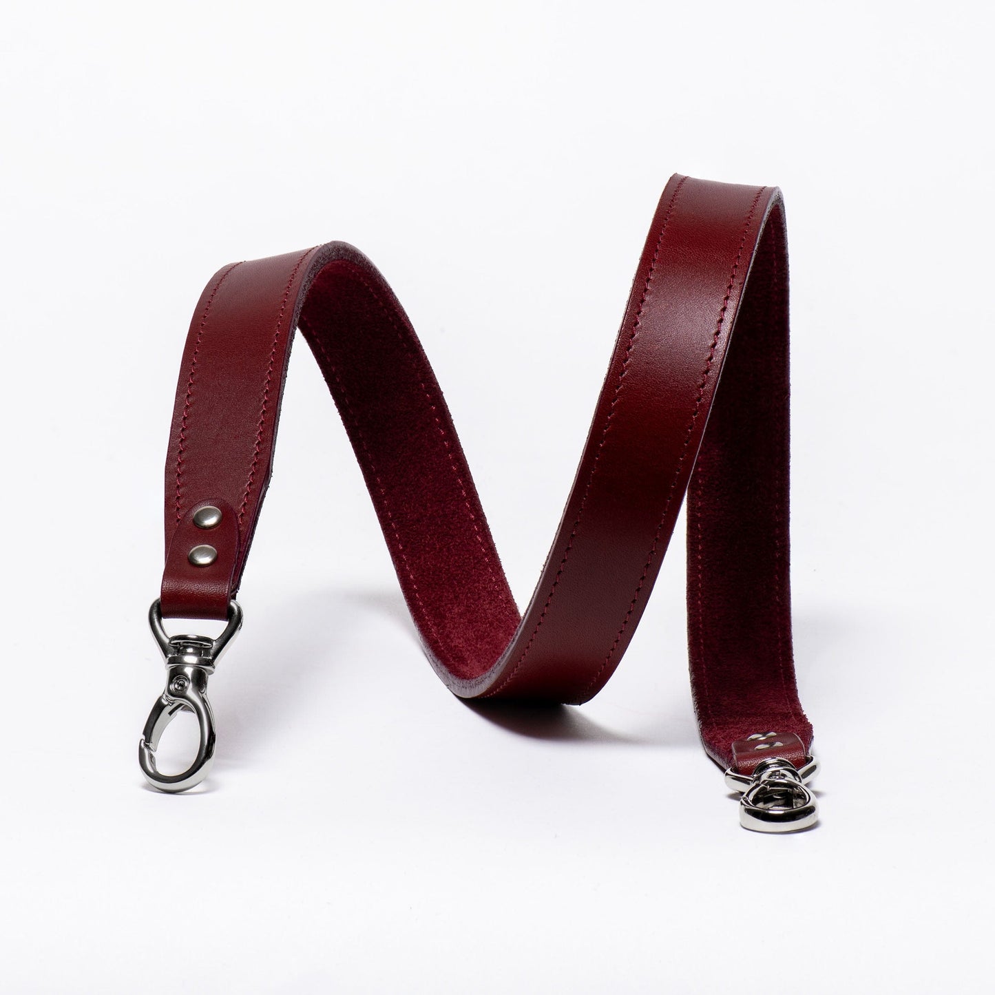 Leather Purse Strap Soft Suede Lining Wine Color