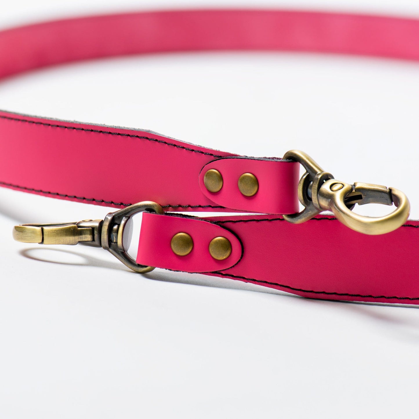 Hot Pink Leather Purse Strap 1" Crossbody Suede Lining