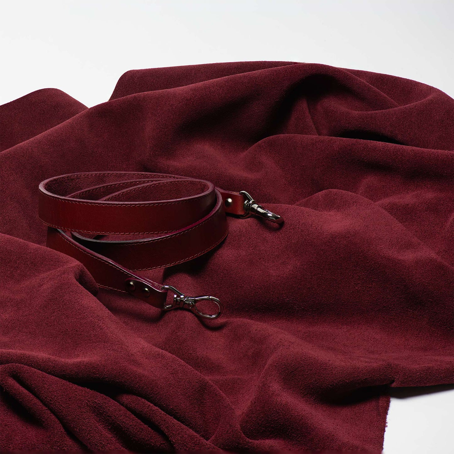 Leather Purse Strap Soft Suede Lining Wine Color