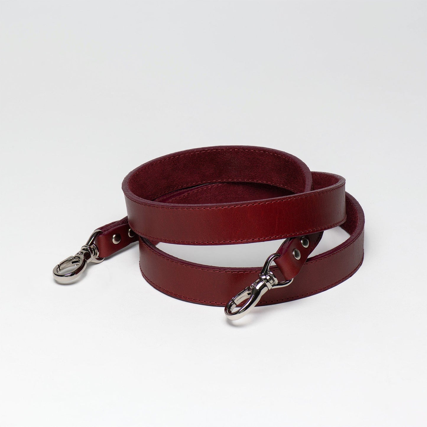 Leather Purse Strap Soft Suede Lining Wine Color