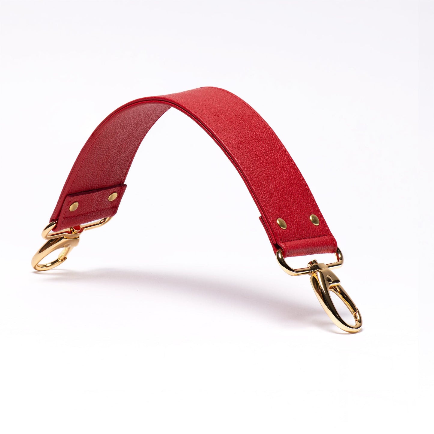 Red Pigmented Grain Short Handle Leather Purse Strap Replacement 2" Width