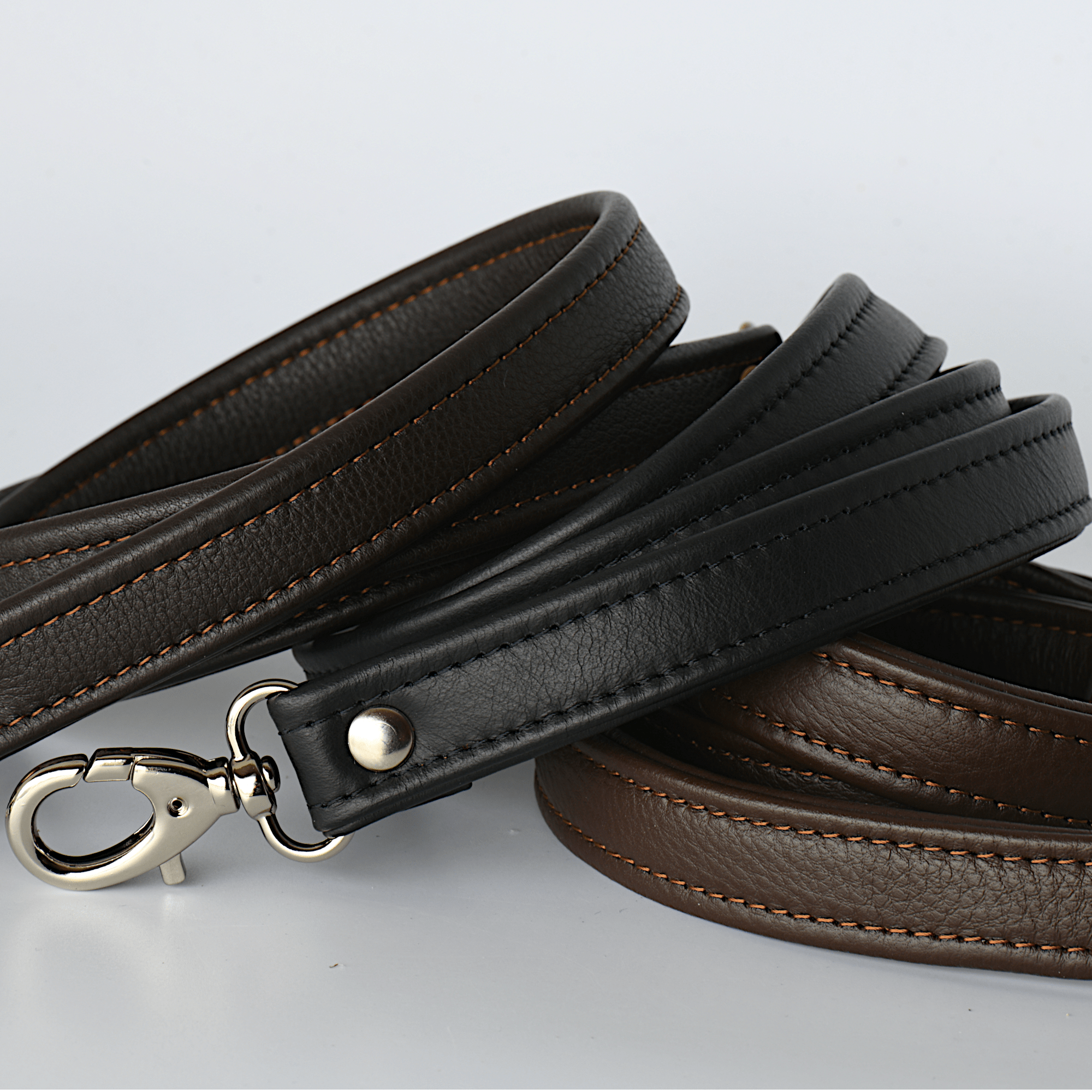 Leather Purse Strap Replacement Dark Brown Five Eighth Inch 16-48 Inch  Lengths 2 Snap Clip Attachments in Gold Silver Antique Brass